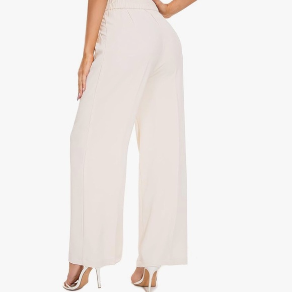 Women's Wide Leg High Waist Wide Leg Pants Loose Fit‎ Back Elastic Waist - Picture 2 of 3